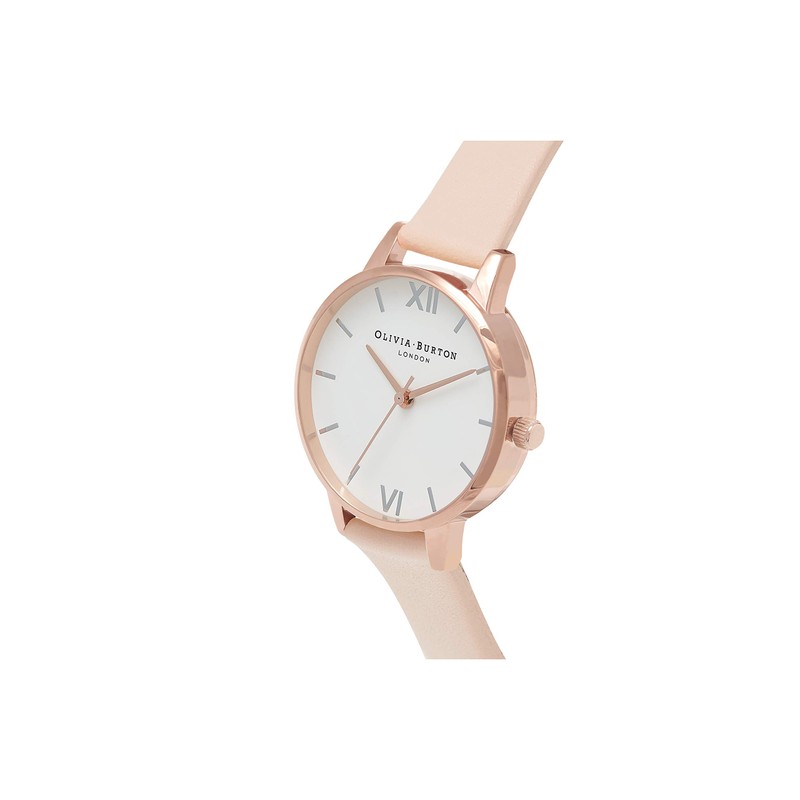 Olivia Burton Analogue Quartz Watch for Women with Blush Leather