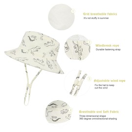 Durio Baby Toddler Sun Hat Kids Bucket Hats UPF 50+ Sun Protection Summer Beach Hat for Infant Baby Boy Girl Gifts 2Pack 2Pack Seaweed Blue/Beige 6-12 Months