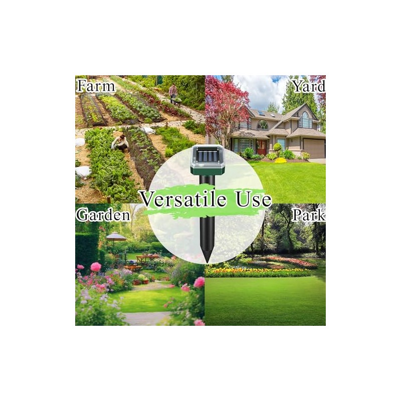Mole Repellent Solar Powered 10 Pack,Snake Repellent Ultrasonic Vole Snake