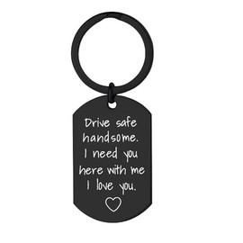 tenghong2021 Valentine's Day Gifts Keychain Him Men Boyfriend New Driver Drive Safe Husband Gifts from Wife Girlfriend -Style B(Black)