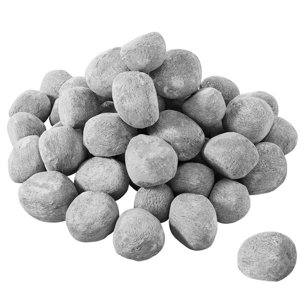 VEVOR Ceramic Fire Pebble Stones, 1-2 inch 48 Pcs Lava