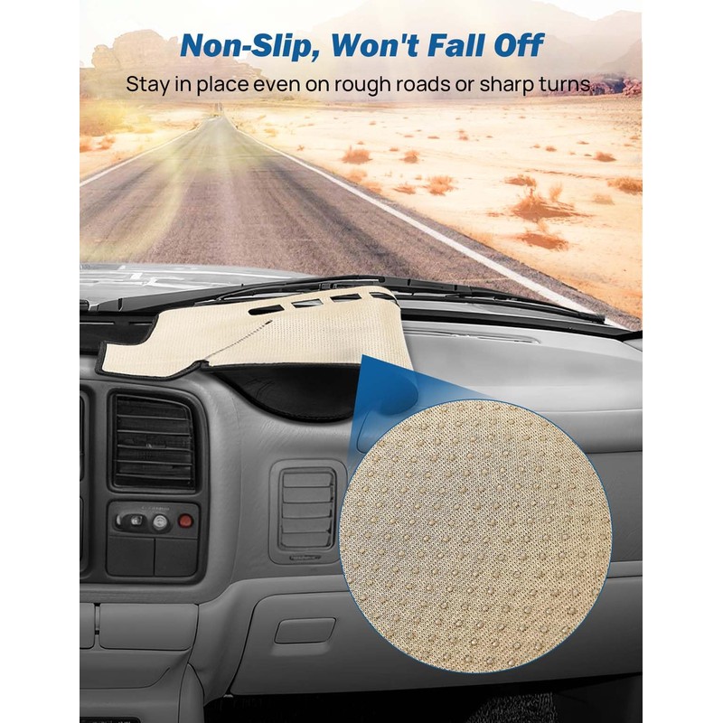 JOYTUTUS Dash Cover Dashboard Cover Mat Compatible with 1999-2006 Silverado/Sierra