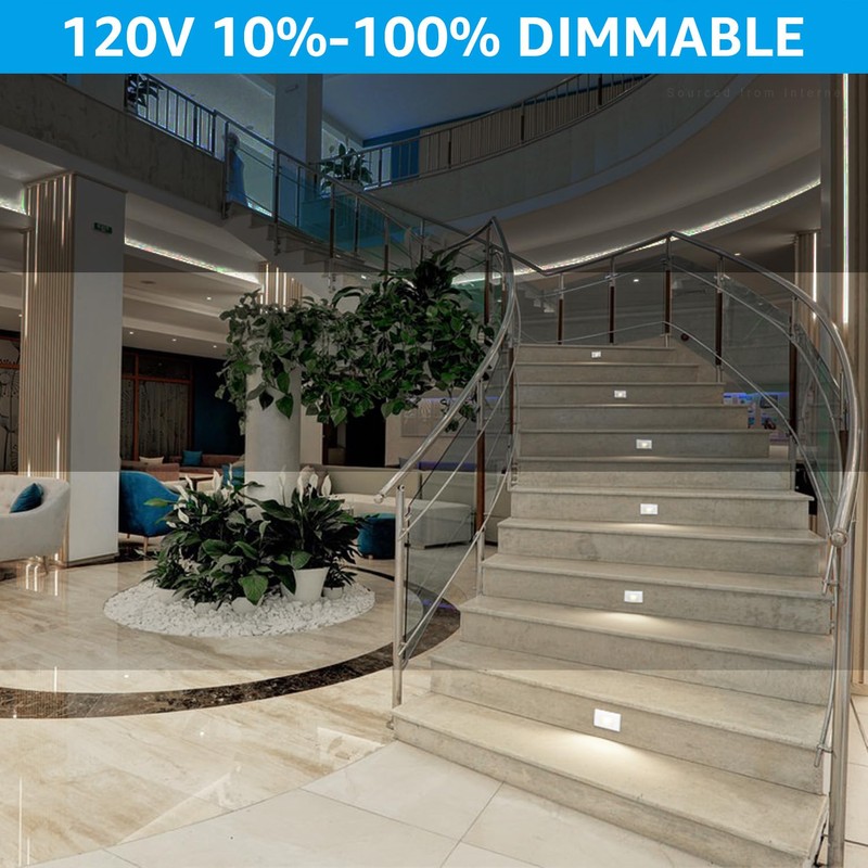 LEONLITE 3CCT LED Step Lights 120V-277V, 150LM 2.5W Dimmable Horizontal