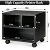 IBVIVIC Printer Stand with 3 Compartment, Under Desk Black Printer