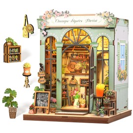 Cutefun Book Nook Kit for Adults, DIY Miniature House with LED Light, for Bookend, Library, Bookshelf, Decoration, 3D Puzzle Wooden Bookends, Adult Booknook Gifts for Women