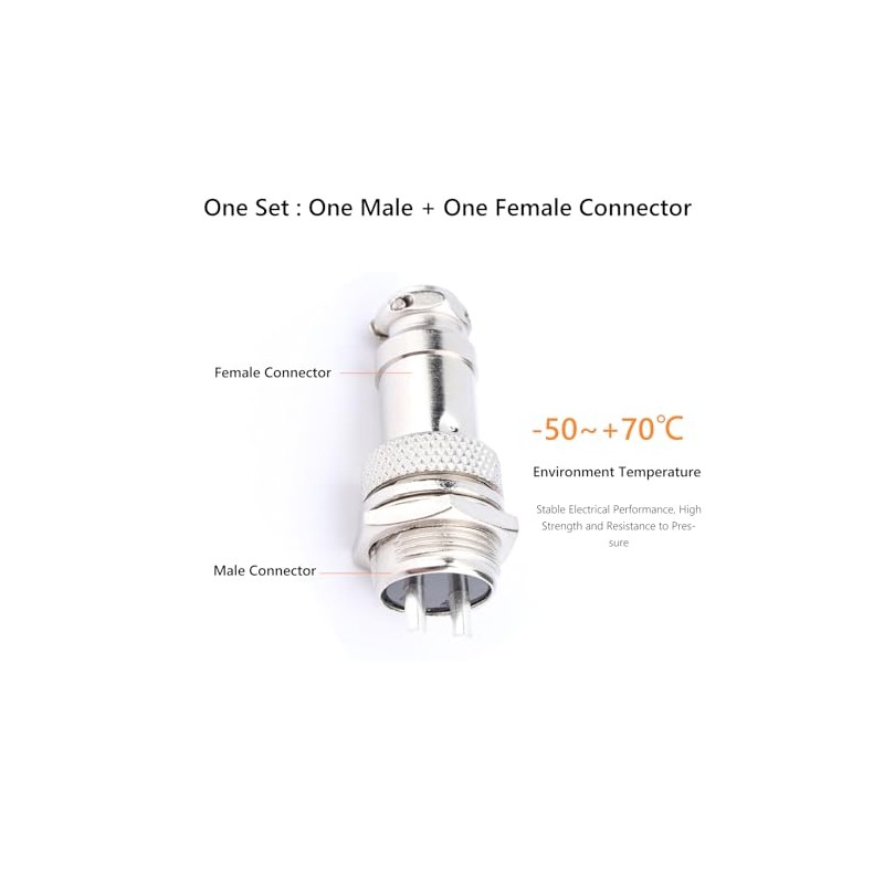 Conector de Aviación GX16 2 Pines Conector Macho Hembra para