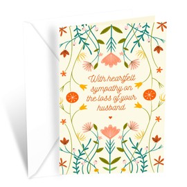 Sympathy Card For Loss of Husband | Made in America | Eco-Friendly | Thick Card Stock with Premium Envelope 5in x 7.75in | Packaged in Protective Mailer | Prime Greetings
