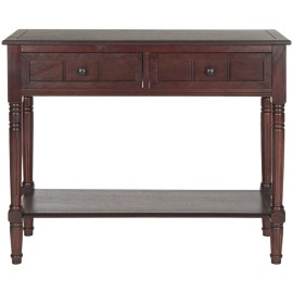 SAFAVIEH Samantha 2-Drawer Console Table | Dark Cherry |