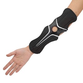 Protector de brazo para tiro con arco, protector de brazo ajustable de nailon, accesorio de caza (negro)