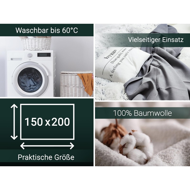ZOLLNER Cuddly Blanket in 150 x 200 cm – Wrinkle-Resistant