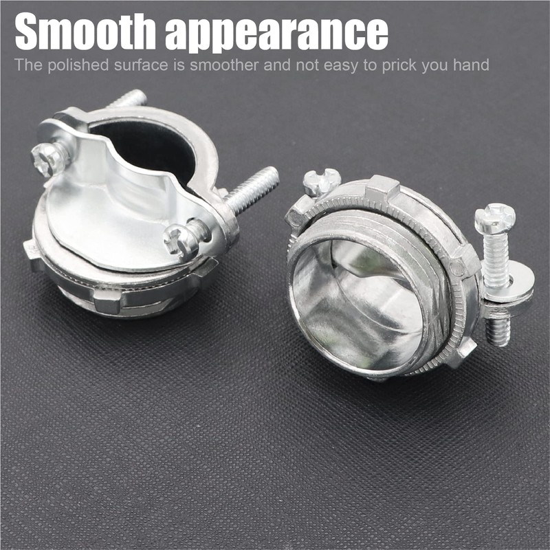 Fuzbaxy 24pcs 1/2Inch Clamp Type Cable Connectors for Metallic Conduit