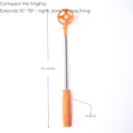 Egg Grabber for Chicken Eggs – Extendable Stainless Steel Egg Picker Tool with Non-Slip Handle, Long Reach Egg Lifter for Collecting Fresh Eggs from Coop, Poultry Nest, and Farm Use