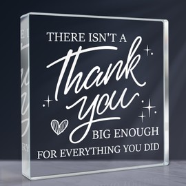 SECOGM Thank You Gift, Cute Thank You Gifts for Women Men, Acrylic Block Thank-You Gifts For Colleague, Boss, Volunteer, Nurse, Doctor, Manager, Director, Teacher, Appreciation Gifts(3.9*3.9*0.6Inch)