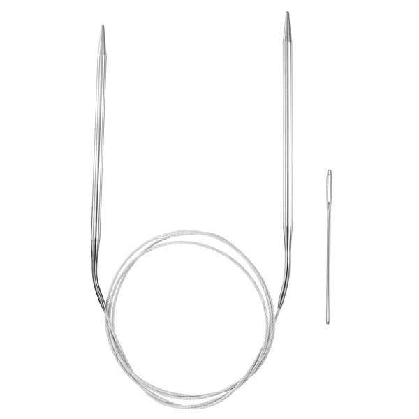 HARFINGTON Circular Knitting Needles 47.24" Stainless Steel US 8/5.0mm Knitting