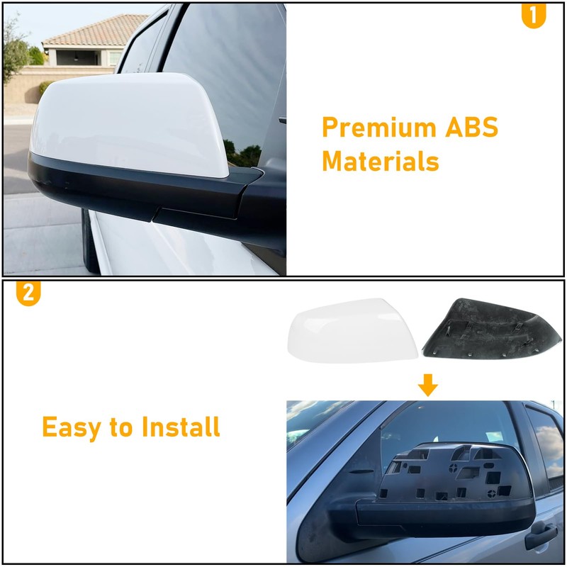 APESER Compatible with Toyota Tundra Sequoia Mirror Cover Replacement 2007-2021,2nd