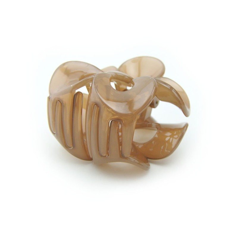 Meilliwish Flower Beautiful Hair Claw Clip for Women (D68)(Brown)