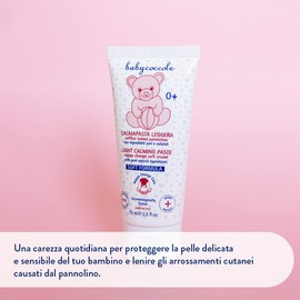 Babycoccole CALMA PASTA LEGGERA con Ossido di Zinco al 10%. Soffice Crema per Cambio del Pannolino contro arrossamenti e irritazioni. Idrata, calma e protegge la pelle. Ingredienti Naturali - 75 ml