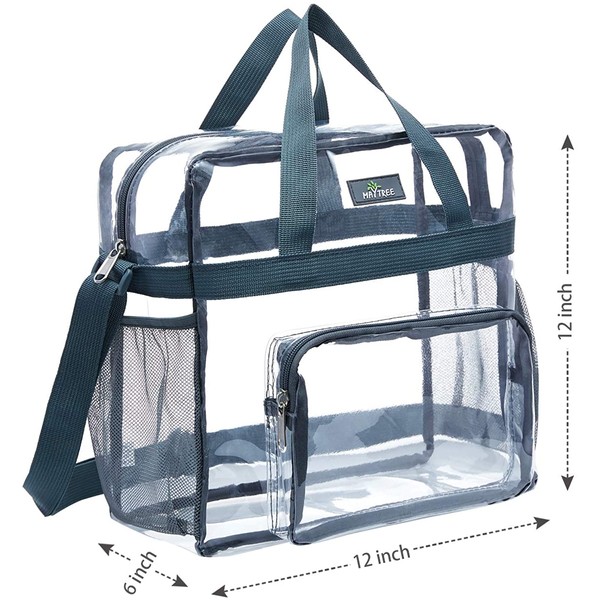 Clear Bag Stadium Approved, Transparent See Through Clear Tote Bag for Work, Sports Games-12 x12 x6