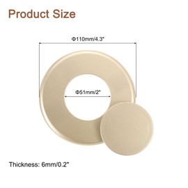 uxcell 4pcs Pipe Wall Covers 51mm/2" ID Round Self-Adhesive Wall Hole Cover Plate with Removable Snap-In Hole-Free Cover for Wall Wire Hole Air-Conditioning Dust Pipe Faucet, Gold