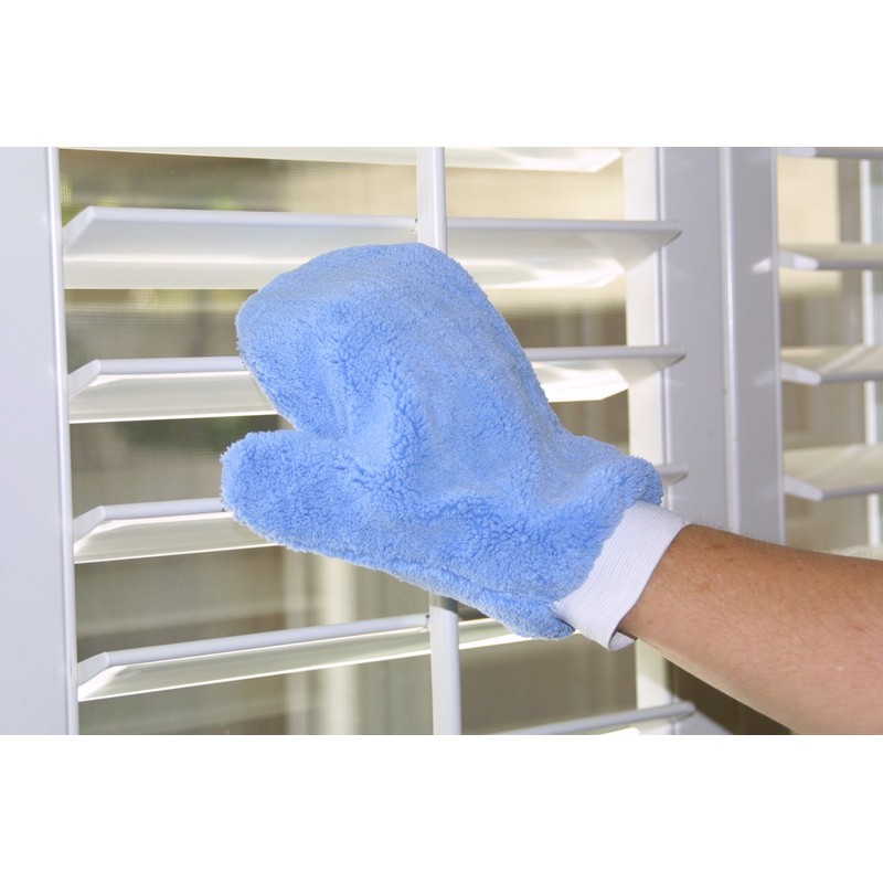 Eurow Microfiber Terry Weave Dusting & Polishing Mitt, Lint-Free, Scratch-Free,