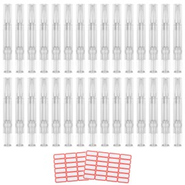 ANNASAMDO 30 Stück Leerer Nagelöl Stift 5ml, Transparent Twist Leerer Nagelöl Pen mit Pinsel, Nachfüllbar Nagelölstift Kosmetikbehälterstift für Lipgloss, Öligen Und Wasserähnlichen Gegenständen