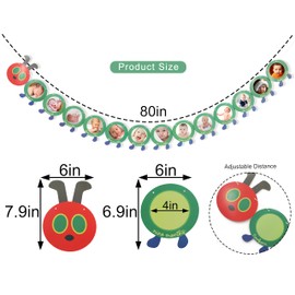 Hungry Caterpillar Monthly Milestone Photo Banner - Newborn to 12 Months, Fruit Theme, 1st Birthday Decoration