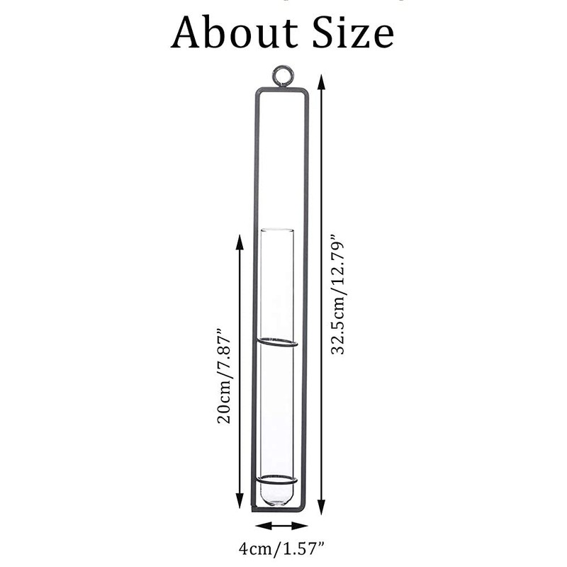 Sziqiqi Hanging Clear Glass Propagation Tube Vase for Cuttings, Hydroponic