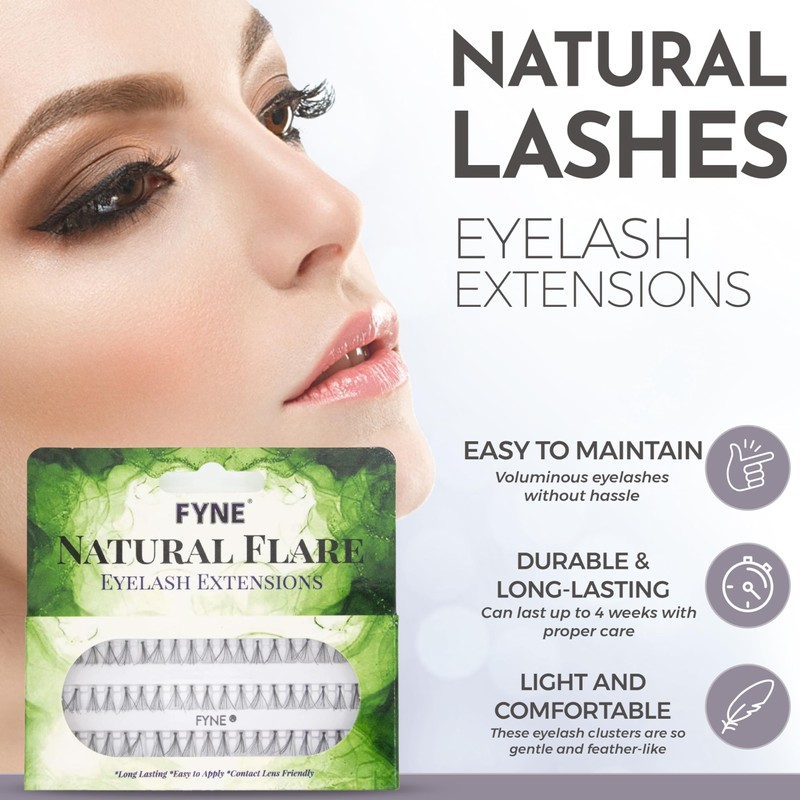 Natural Lashes by FYNE – 60 Medium Cluster Lashes per