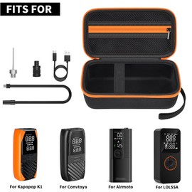Againmore Hard Case Compatible with Kapopop K1/ for LOLSSA/for Convtoya Tire Inflator, 150 PSI Car Air Pump, Portable Air Compressor Storage Holder for USB Cable, Air House & Accessories (Bag Only)