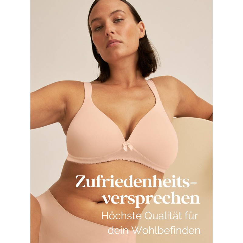 Naturana® Women’s Bra without Underwire (Cup A–D), 100% Padded Straps,