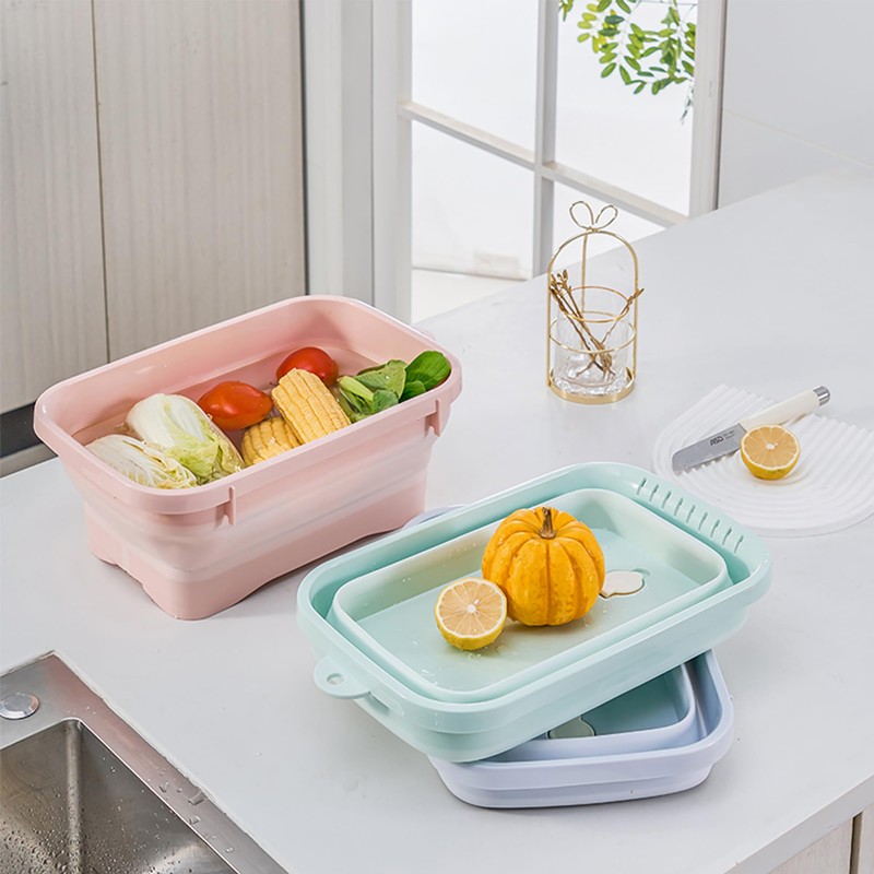 Collapsible Dish Pans, 2Gal (7.5L) Capacity, Plastic Dish Tub Dishpan