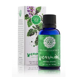 Woolzies 100% Pure & Natural Spearmint Essential Oil 1 Oz - Promotes Digestion - Promotes Uplifting Mood & Focus - Cleanses Mouth & Freshens Breath - for Diffusion, Topical & Aromatherapy Use
