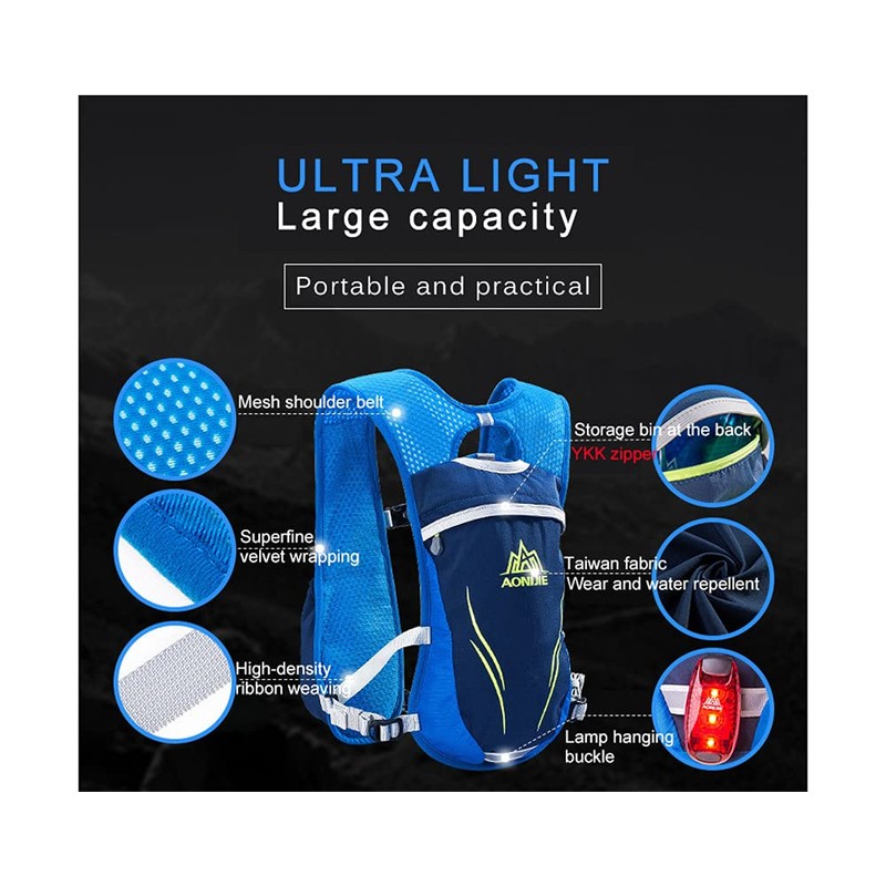 5.5L Lightweight Hydration Backpack Hydration Vest Outdoors for Trail Marathoner
