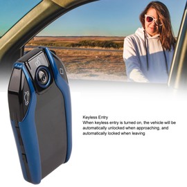 Aramox LCD Screen Smart Key, Universal Tk800 and LCD Touch Screen Smart Key Remote Keyless Entry for All Models with Start-Stop Motor Button (Black) (Blue)