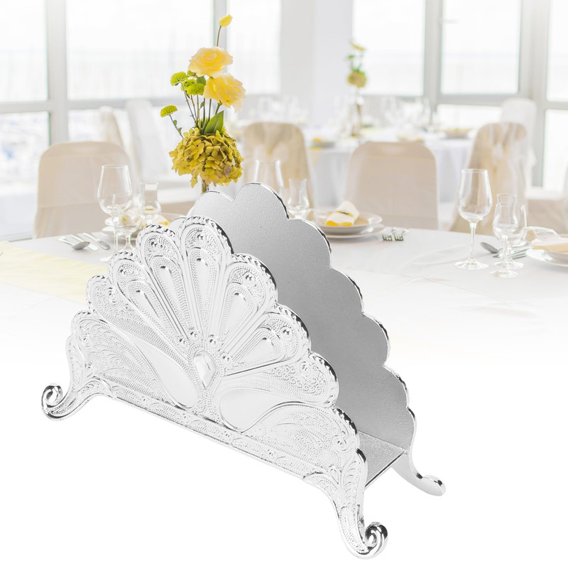 Napkin Holder Classical Metal Peacock Embossed European Style Table Tissue