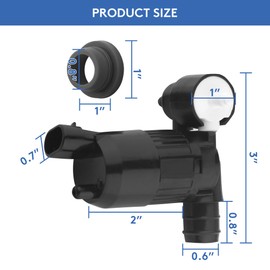 Black Windshield Washer Pump OEM #28920-3JA0A Windshield Wiper Pump Compatible with Infiniti JX35 QX60 2013-2021 Nissan Pathfinder 2013-2019 Car Replacement Part