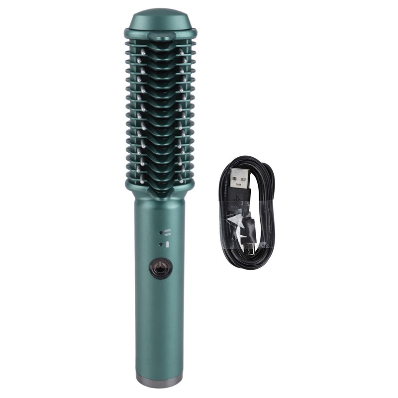 Cordless Hair Straightening Curling Brush Evenly Quickly Heating USB Rechargeable