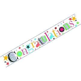 Congratulations Congrats Holographic Recyclable Party Banner Garland Decoration