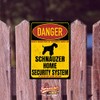 Schnauzer Danger Security System Door Sign Dog Sign