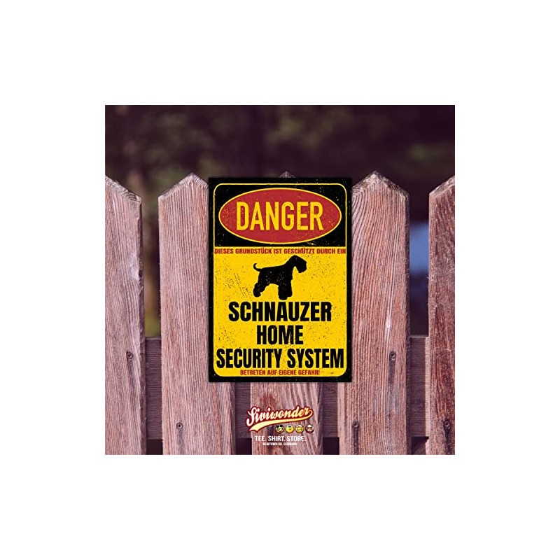 Schnauzer Danger Security System Door Sign Dog Sign