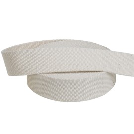 COTOWIN 1.25" Wide Thick Heavy Cotton Webbing，6 Yards (Natural White, 1.25“)