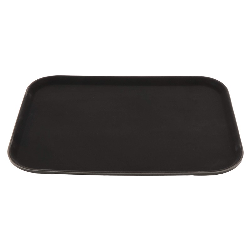 G.E.T. NS-1216-BK BPA-Free Non-Slip Plastic Rectangular Serving Tray, 12" x
