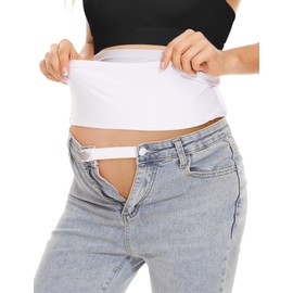 Vahina Belly Bands for Pregnant Women Pregnancy Belly Band for Jeans Pregnancy Support Belt Maternity Support Band Maternity Pants for Women Waistband Extenders (White M)