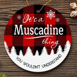 Christmas Tree Ornament 2024 with City Muscadine Ornament - It's a Muscadine Thing You Wouldn't Understand - Plastic Round Decoration Ornament 3" Keepsake Christmas Tree Decor Hometown