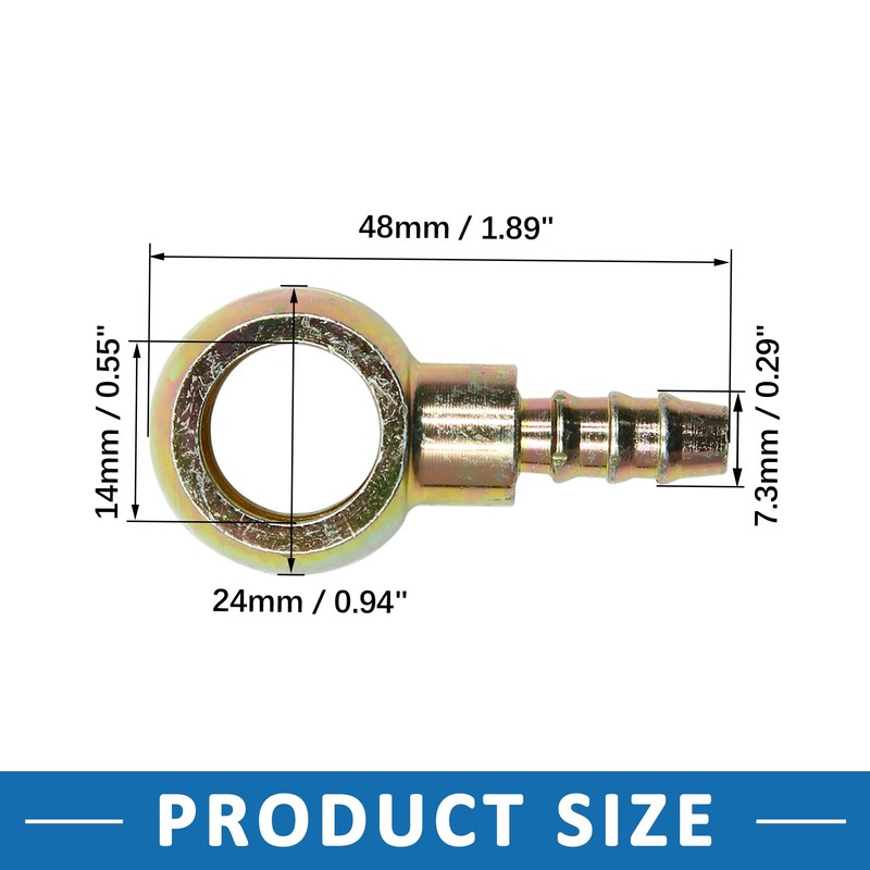 A ABSOPRO 6mm ID Hose Barb 14mm Banjo Fitting Fuel