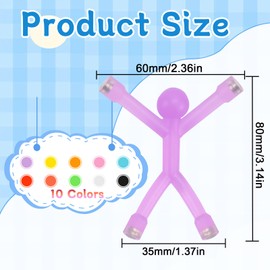 QGGTQG Mini Magnetic Figures Toy Pack of 10 Translucent Fridge Magnets Men Rubber Magnet Toy Colourful Humanoids Fridge Magnets for Office Kitchen