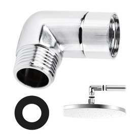 Sharelove G1/2 Shower Elbow Adapter Coupling, 90 Degree Shower Arm Adapter, Shower Hose Connector for Hand Shower, Universal Elbow for Hand Showers Wall Mounted Showers Shower Accessories(Silver)