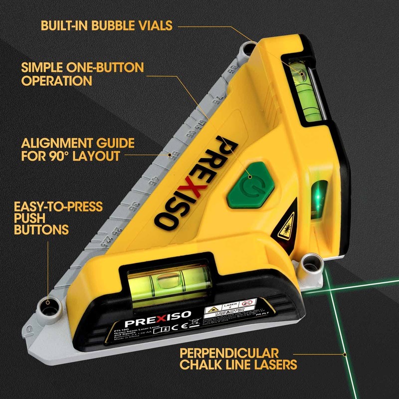PREXISO Square Laser-65Ft Green Beam Floor Tile Laser Level, Tile