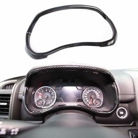 Korlot Dashboard Meter Frame Cover Trim For Dodge Ram 1500 2500 3500 2019+ (carbon fiber pattern)