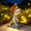 HUYIENO Solar Garden Statue Outdoor Decor Ornament Waterproof Solar Powered